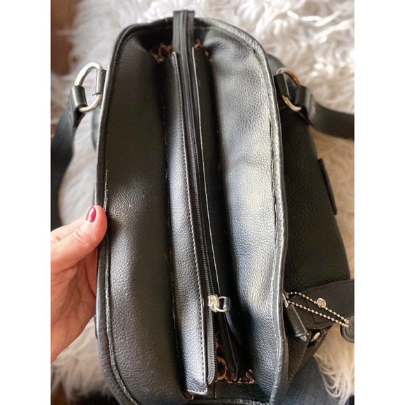 Wilsons Leather PELLE Studio Genuine Leather Black Double Handle Handbag New - Picture 4 of 7